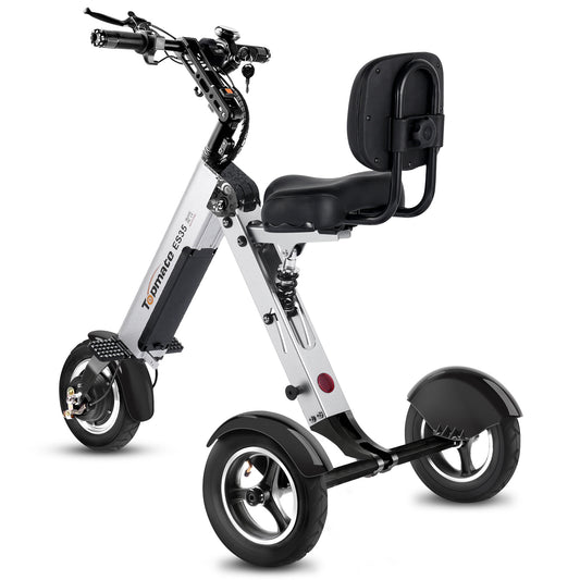 Powered Mobility Scooter 3 Wheel with Backrest Seat Lightweight Electric Scooter