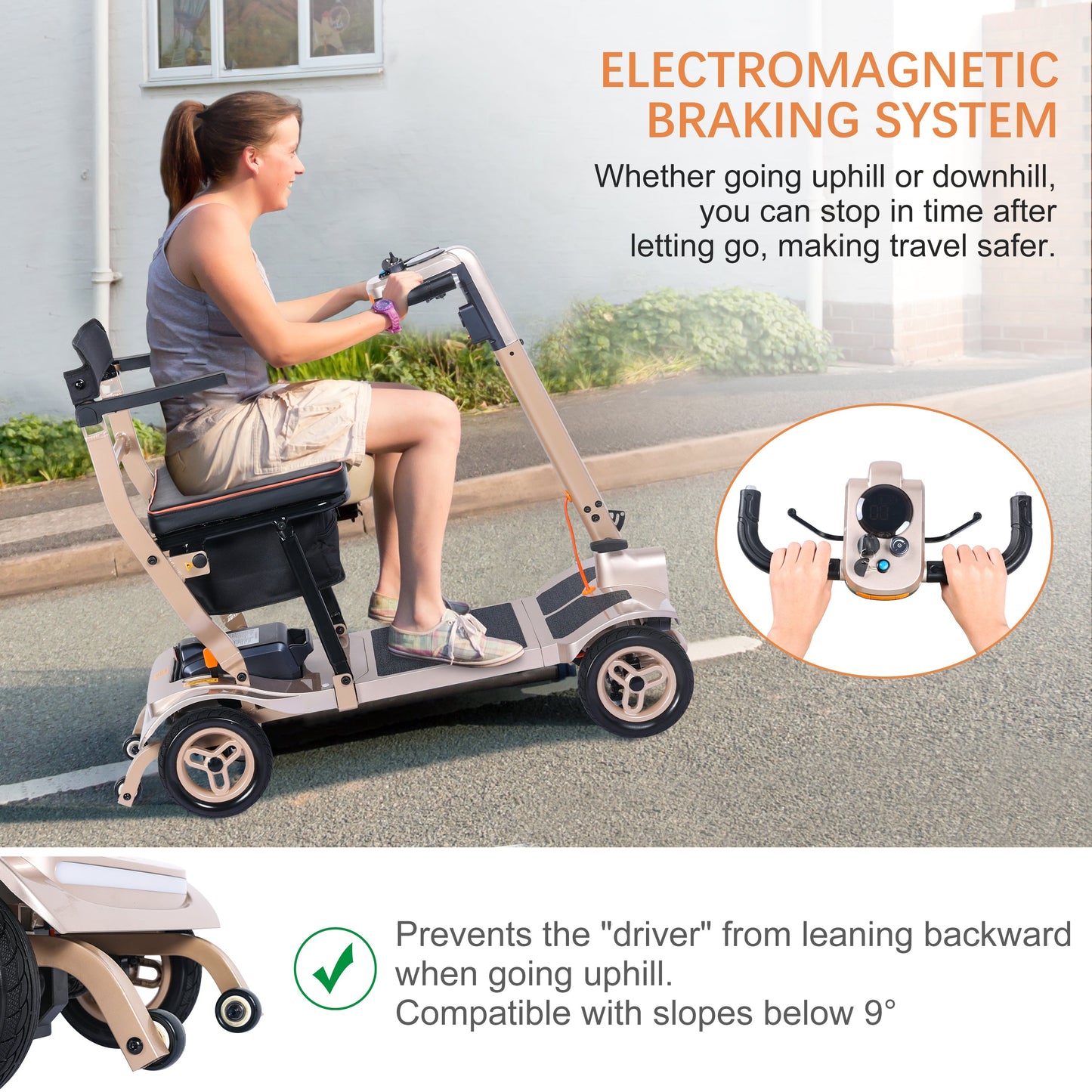 TopMate ES40 Foldable 4-Wheel Electric Portable Scooter, Compact Lightweight for Short-Distance Use