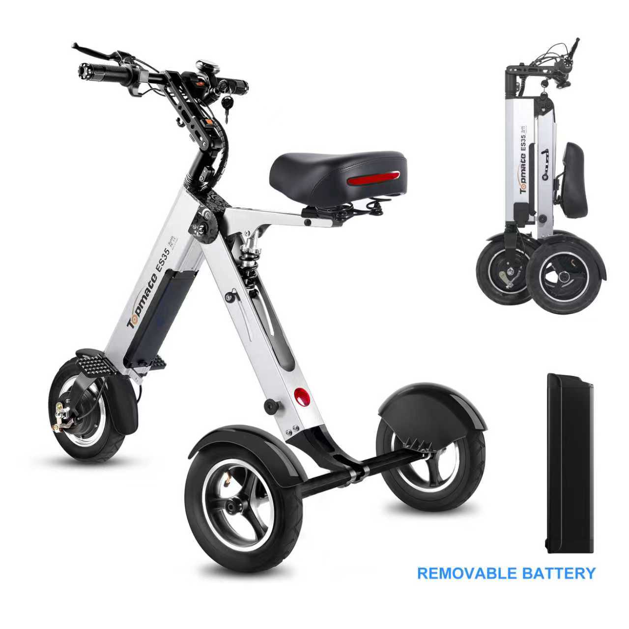 TpMate ES35 Powered Mobility Scooter 3 Wheels Foldable Trike for Adult Seniors